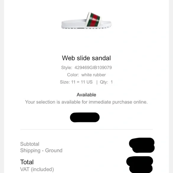 Mens Gucci white web slide sandals size 11 - Picture 6 of 6